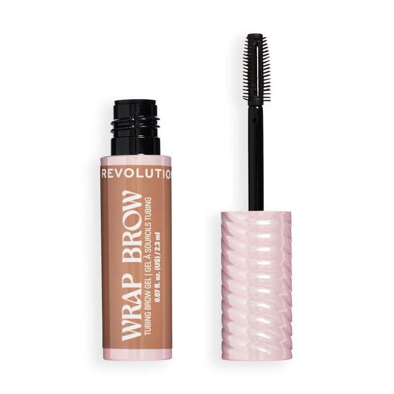 Revolution Wrap Brow Warm Medium Brown, tubing brow gel voor wenkbrauwen