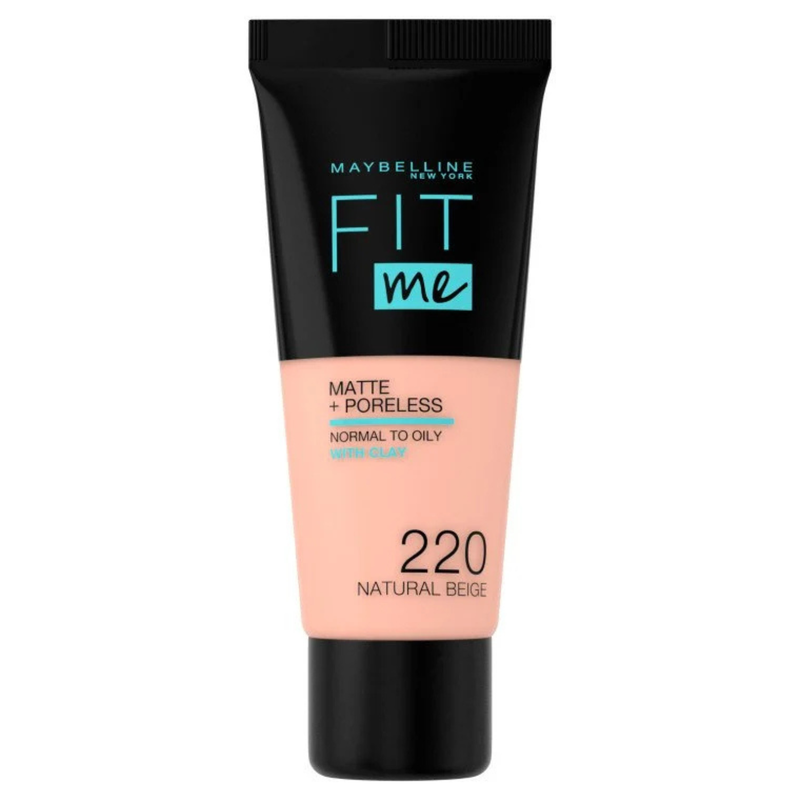 Maybelline Fit Me Matte and Poreless Foundation 220 Natural Beige, matte vloeibare foundation