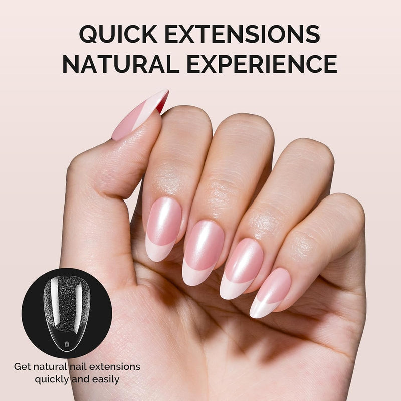 MelodySusie Full Cover Soft Gel Nail Tips Short Almond, set van 300 heldere nageltips in korte amandelvorm.