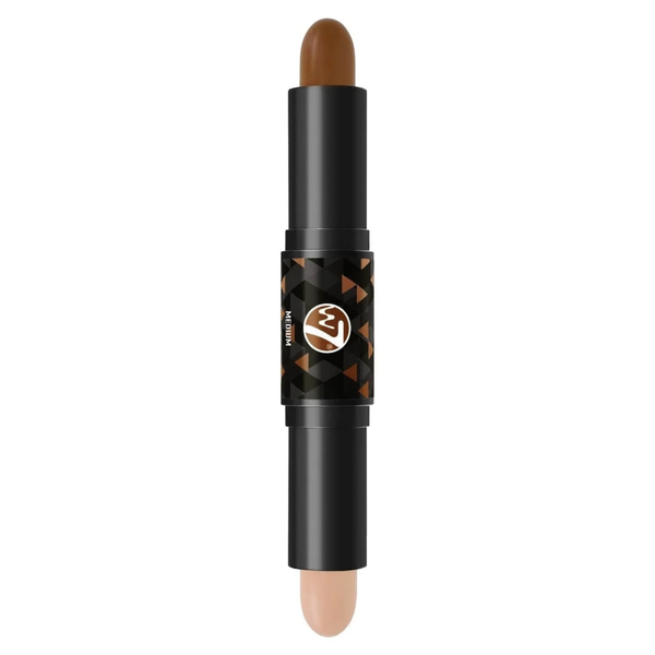 W7 Cosmetics Contour Stick Medium, contour duo met bronzer en highlighter in stickvorm