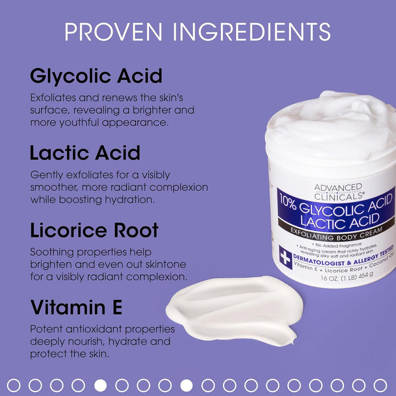 Advanced Clinicals 10% Glycolic Acid + Lactic Acid