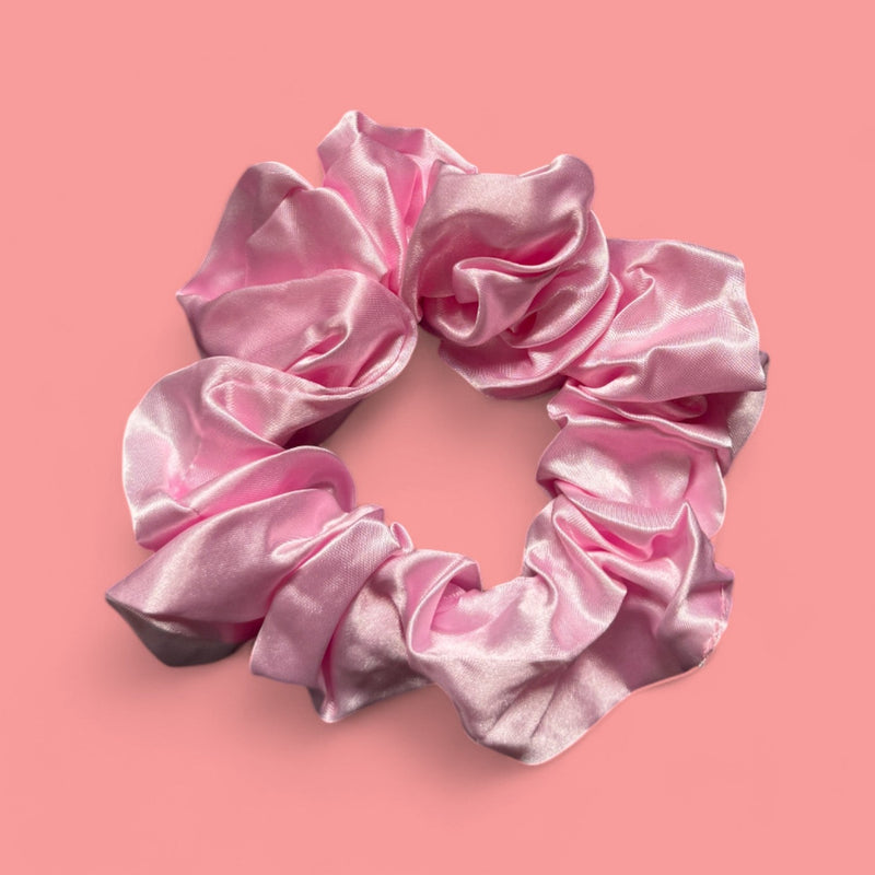 African Fabs Deluxe Satin Scrunchie Pink 2