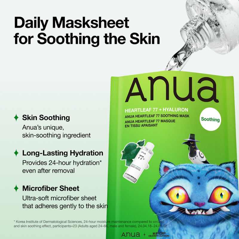 Anua K-Pop Demon Hunters Heartleaf 77 Soothing Mask Depry & Sussie