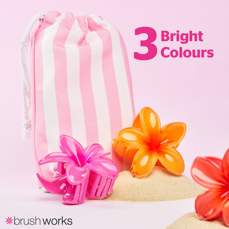 Brushworks Bright Flower Claw Clips 3 Pack