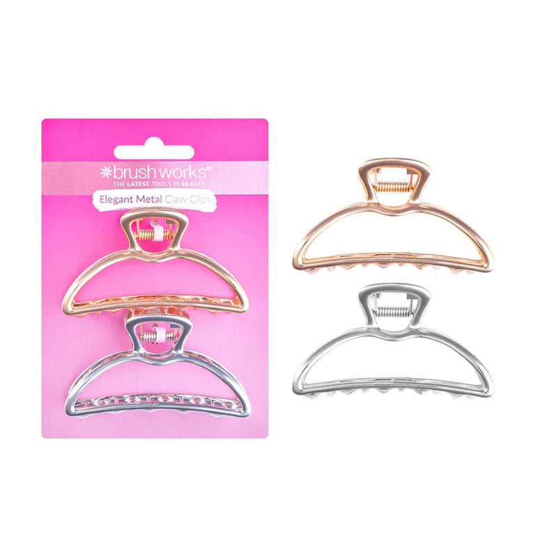 Brushworks Elegant Metal Claw Clips 2 Pack
