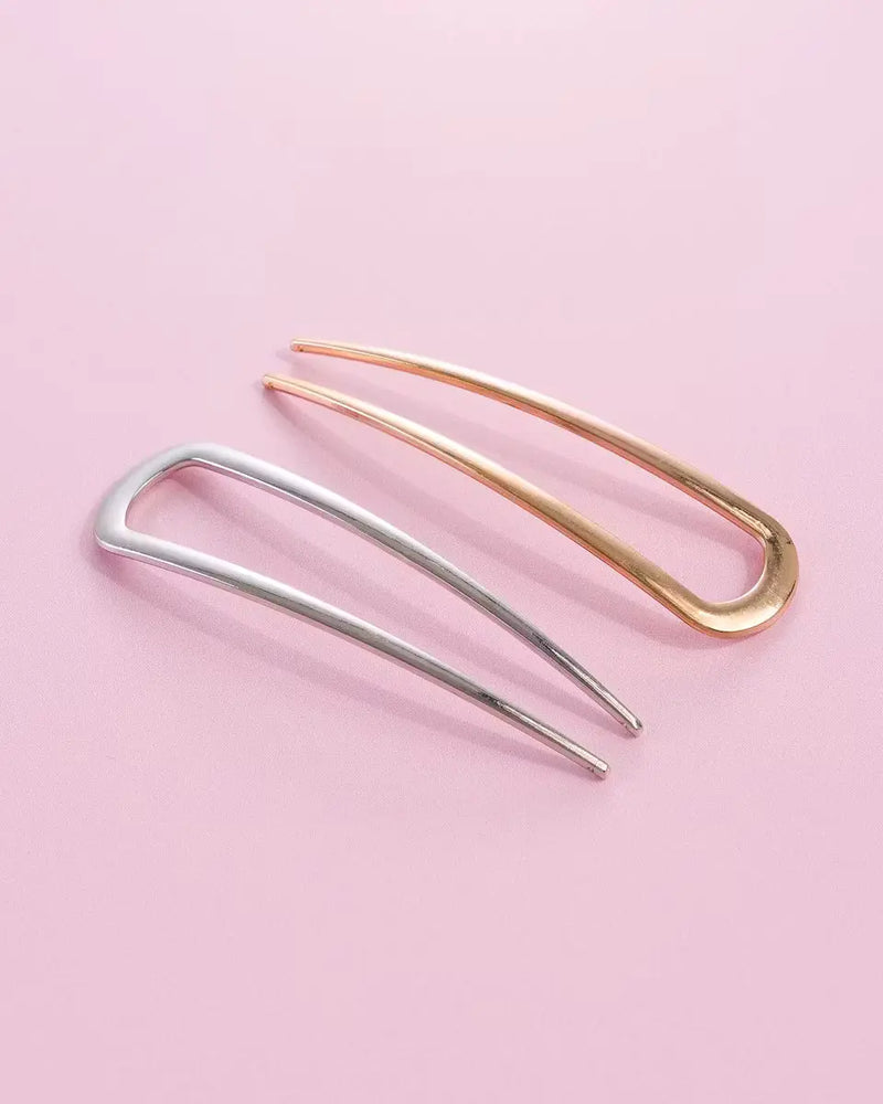 Brushworks French Hair Pin Duo Gold & Silver