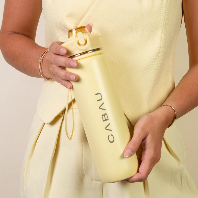 Cabau Lifestyle Bloom Bottle Stainless Steel Butter Yellow