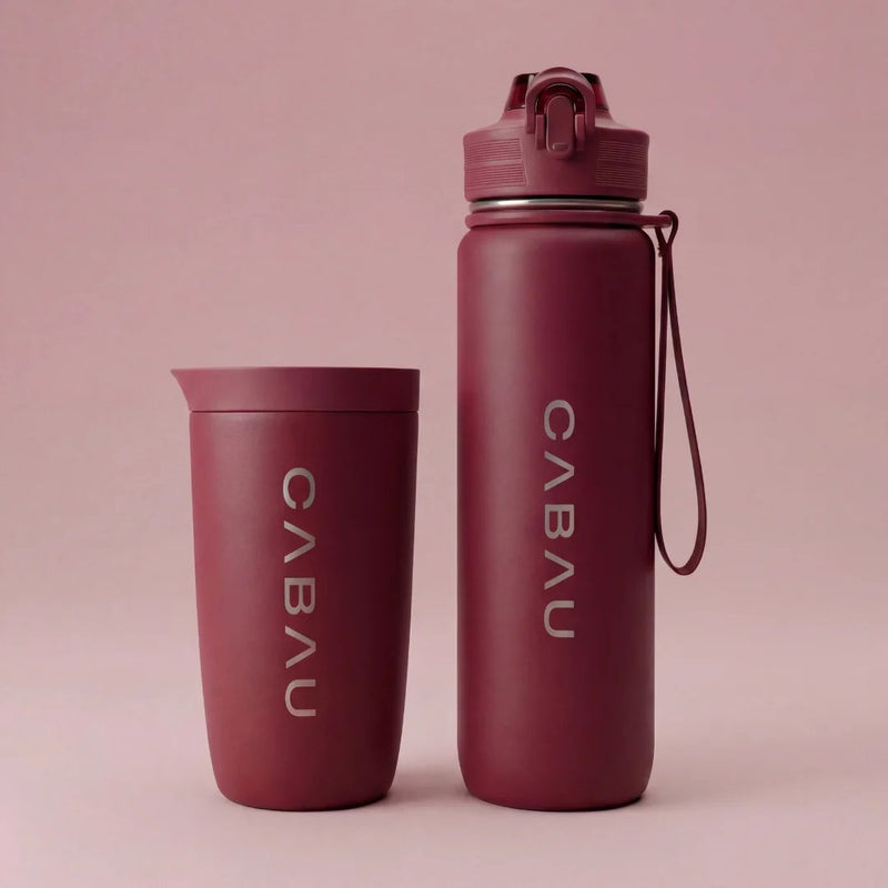 Cabau Lifestyle Bloom Bottle Stainless Steel Cherry