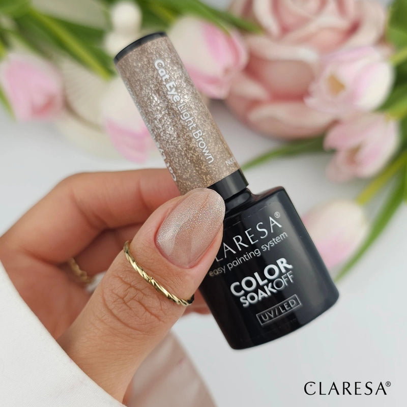 Claresa UV/LED Cat Eye Nail Polish Nude Glow Light Brown