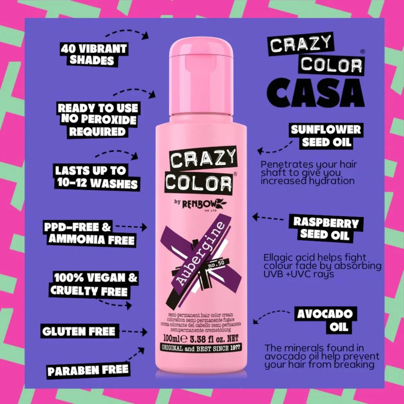 Crazy Color 50 Aubergine