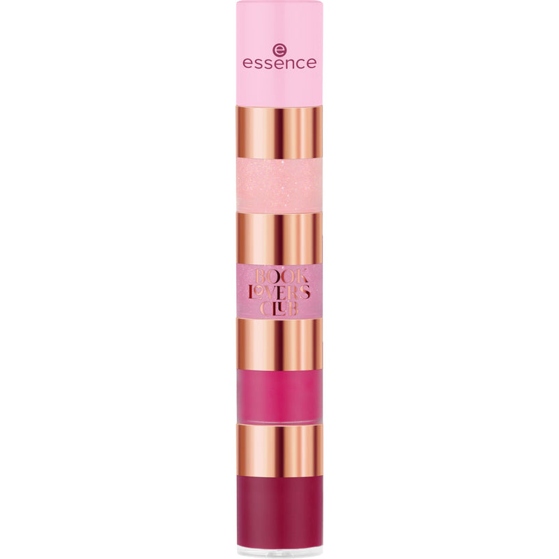 Essence Book Lovers Club Chapter Lipgloss 01 Chapter: Drama Queen, set van vier stapelbare lipglossen