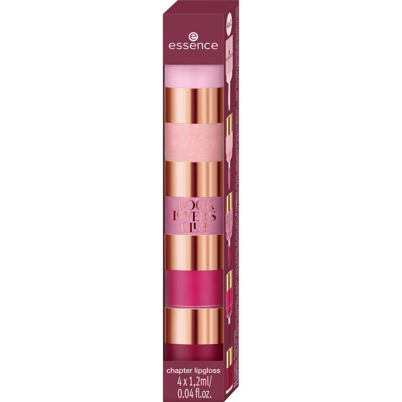 Essence Book Lovers Club Chapter Lipgloss 01 Chapter: Drama Queen, set van vier stapelbare lipglossen
