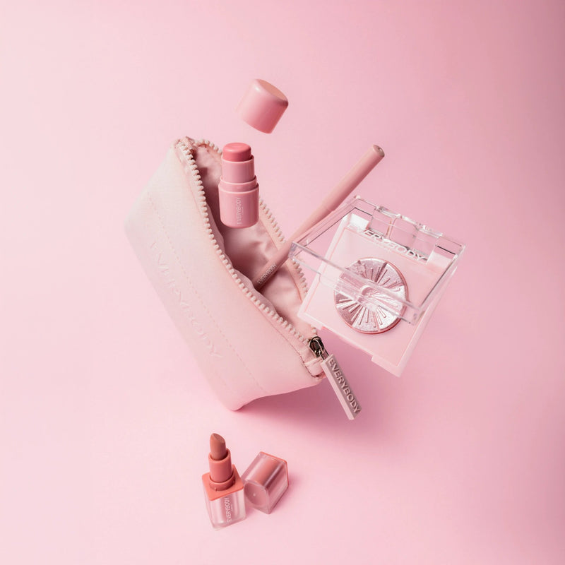Everybody London Pink & Go! Mini Beauty Bag, compact roze make-uptasje, foto 3 van 4