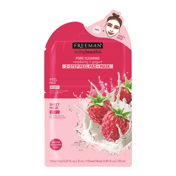 Freeman 2-Step Peel Pad + Mask Pore Clearing Raspberry & Yogurt