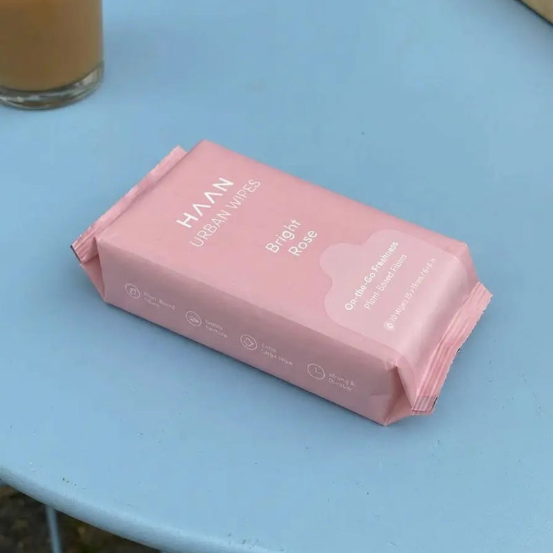 Haan Urban Wipes Bright Rose, handreinigingsdoekjes met bloemige geur, foto 2 van 3