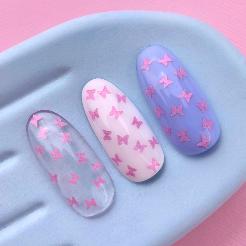 Lunamoon Top Butterfly Pink, gellak top coat met roze vlinderglitters