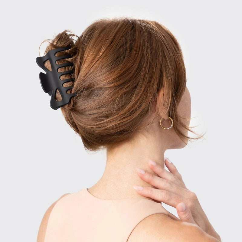Kitsch Large Claw Clip 2pc Set Black & Tort, set van twee grote haarclips van gerecycled plastic