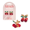 Mini Rhinestone Claw Clips 2pc Set Cherry