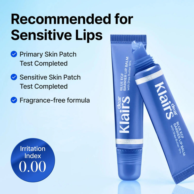 Klairs Blue EGF Barrier Lip Balm, lippenbalsem die de lipbarrière herstelt