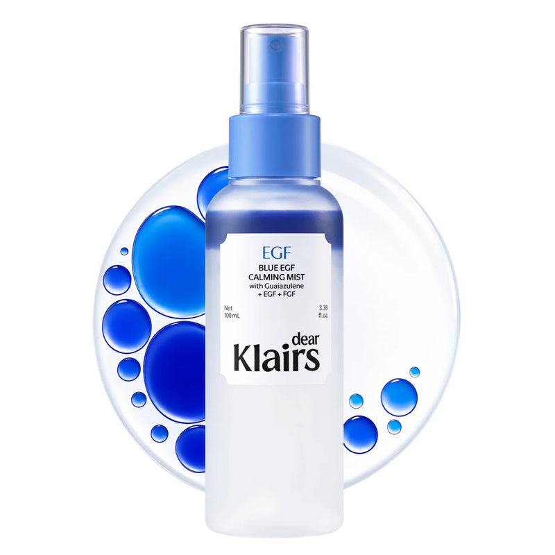 Klairs Blue EGF Calming Mist, bi-phase face mist voor hydratatie en verkoeling