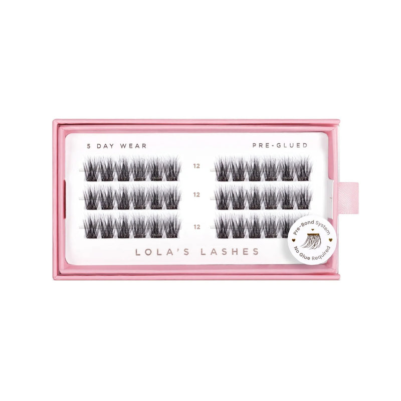 Lola's Lashes Pre-glued Lashes Soft Wisp 12mm, voorgelijmde wimperclusters