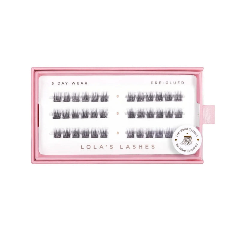 Lola's Lashes Pre-glued Lashes Soft Wisp 8mm, voorgelijmde wimperclusters in 8mm lengte