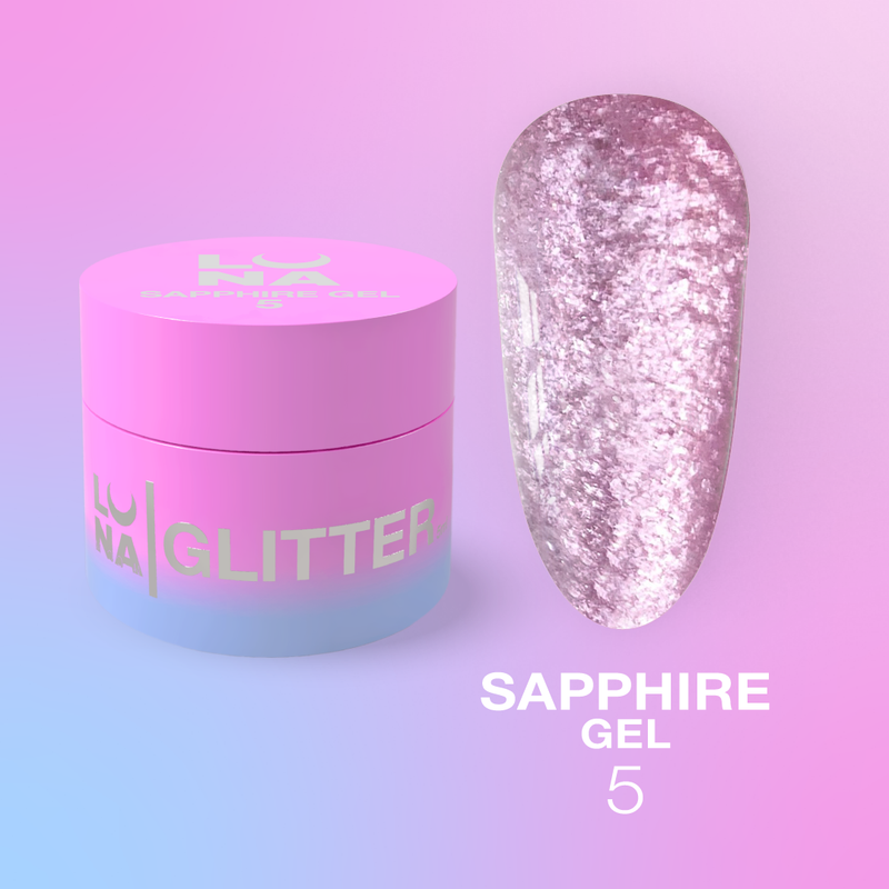 Lunamoon Sapphire Gel Nr5 glittergel 5 ml
