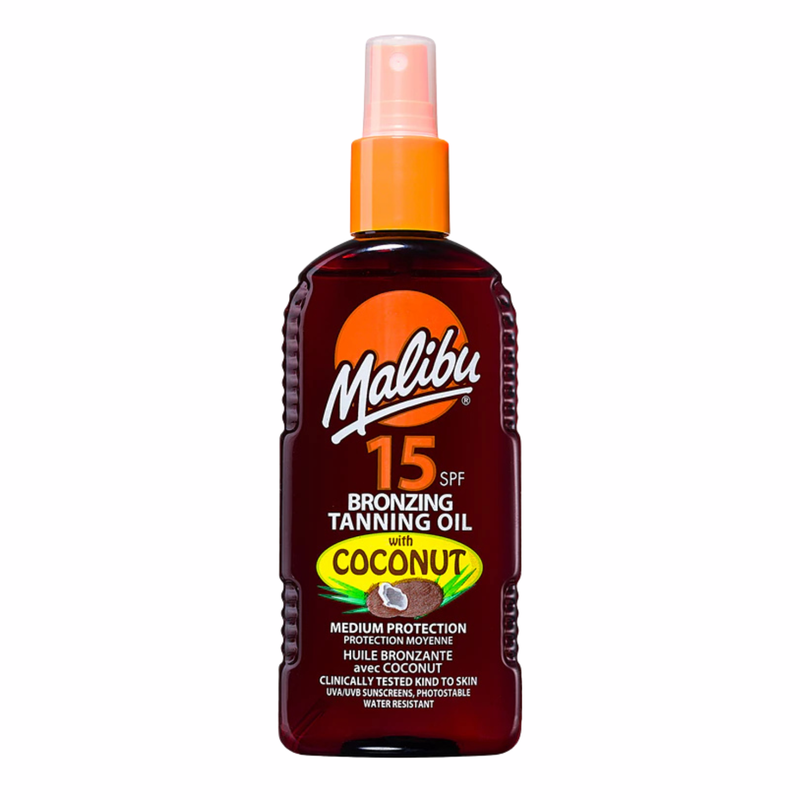 Malibu Suncare SPF 15 Bronzing Tanning Oil With Coconut 200 ml.