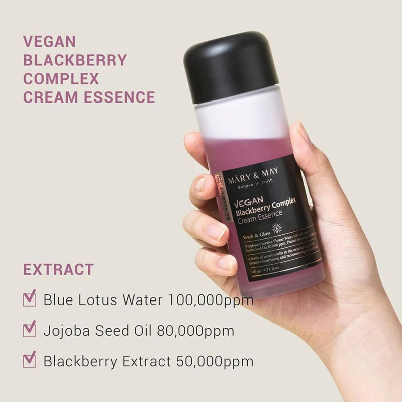 Mary & May Vegan Blackberry Complex Cream Essence, voedende crème-in-essence voor de droge huid