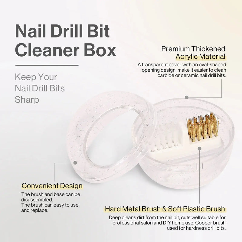 MelodySusie Nail Drill Bits Cleaner Box