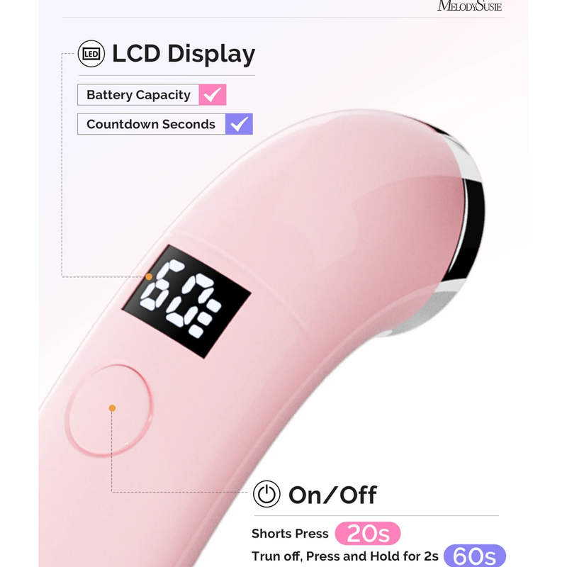 MelodySusie P-ART01A Rechargeable LED/UV Nail Lamp Pink
