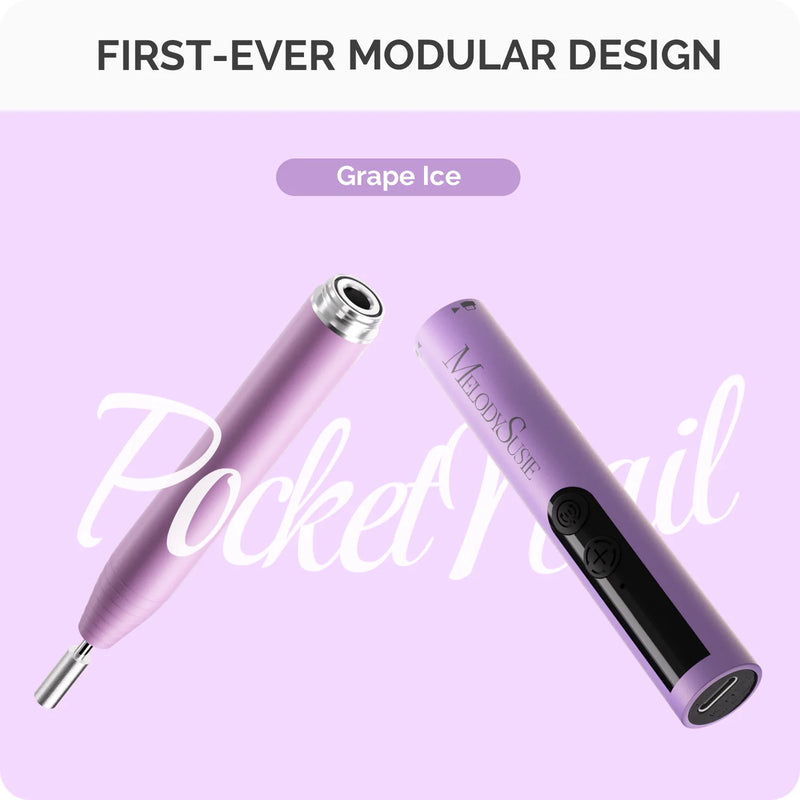 MelodySusie PocketNail PC100GR Innovative Pen-Shaped Portable Nail Drill Modular Version Grape Ice