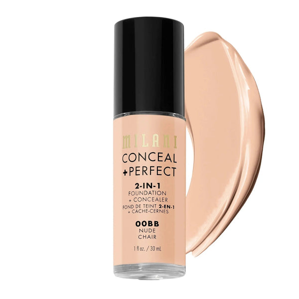 Milani 2-in-1 Foundation and Concealer 00BB Nude, foundation en concealer in één