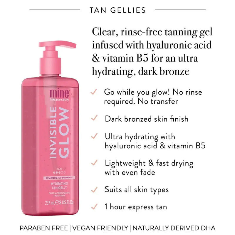 MineTan Invisible Glow Dark Hydrating Tan Gelly