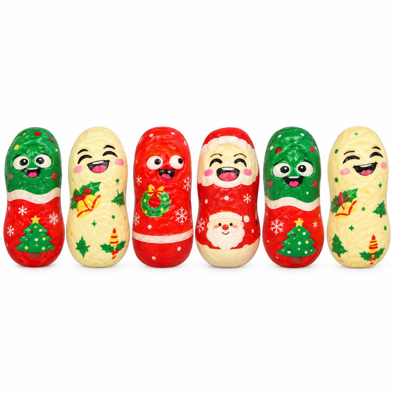 Squishy Mystery Slow Rise Christmas Peanut Squishy, pinda met kerstthema