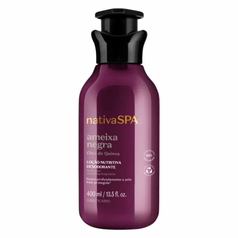 Native Nativa Spa Ameixa Negra Bodylotion in een grote flacon, verzorgende bodylotion voor de huid.