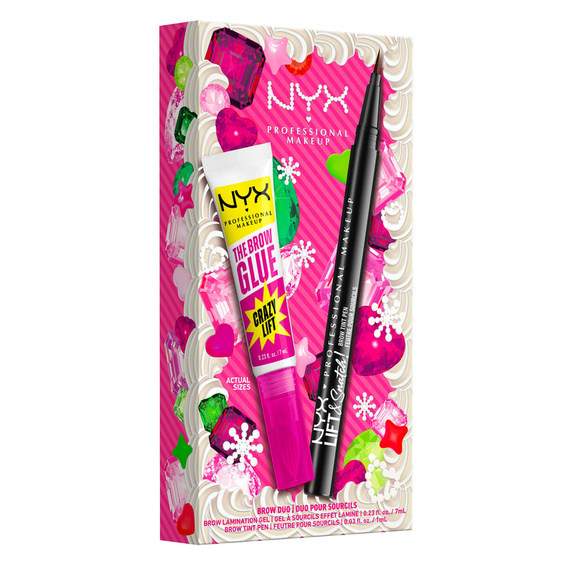 NYX Professional Makeup Bling the Halls Brow Glue Duo 02, wenkbrauw kit, foto 9 van 11