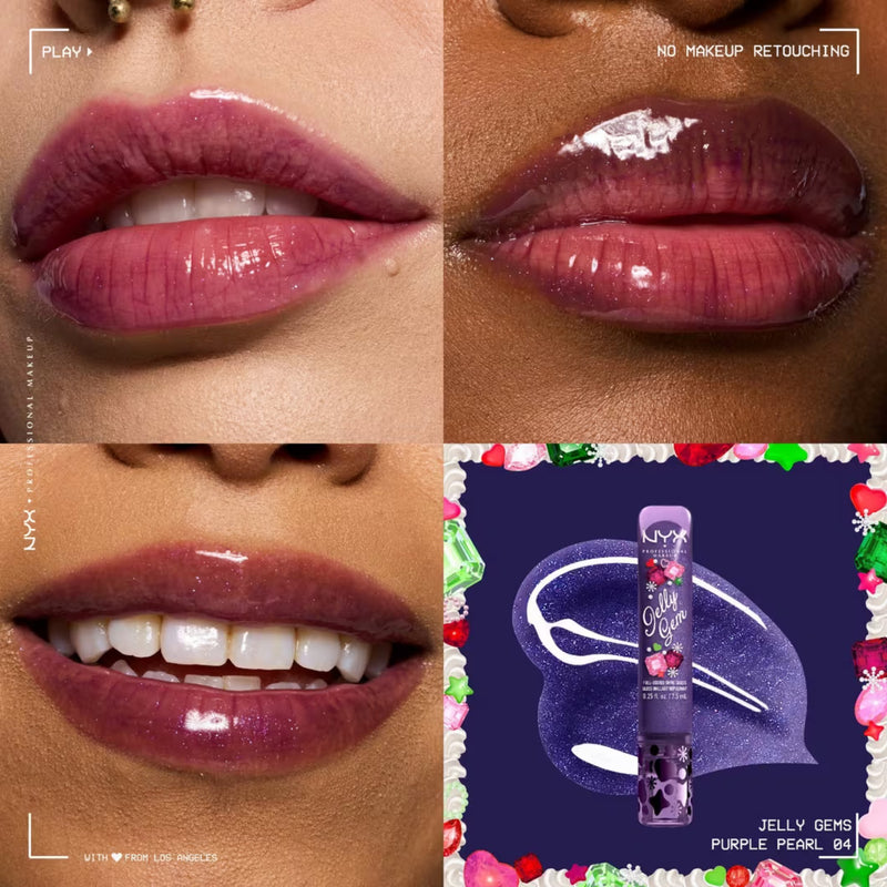 NYX Professional Makeup Bling the Halls Jelly Gem 04, lipgloss met multidimensionale glinstering, foto 2 van 7