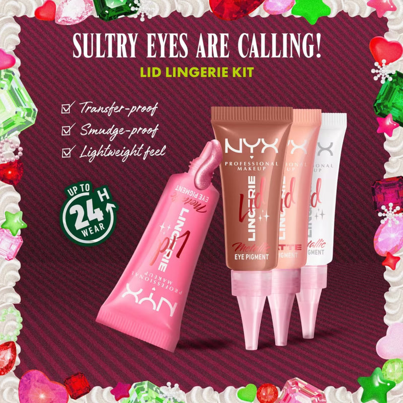 NYX Professional Makeup Bling the Halls Lid Lingerie Kit, feestelijke oogschaduwset, foto 7 van 7