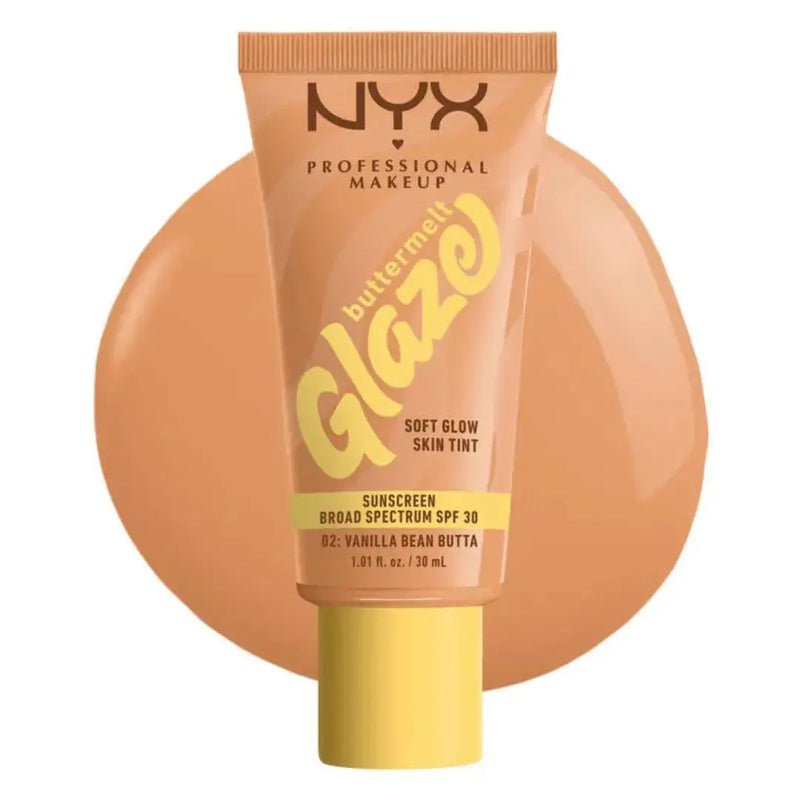 NYX Professional Makeup Buttermelt Glaze Soft Glow Skin Tint SPF 30 Vanilla Bean Butta, foundation met SPF 30