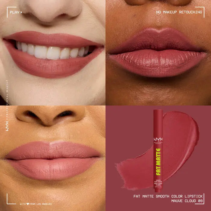NYX Professional Makeup Fat Matte Smooth Color Lipstick Mauve Cloud