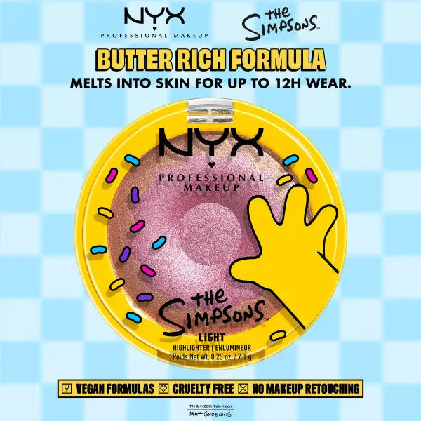 NYX Professional Makeup Homer Simpson Donut Highlighter Glazed Over 01 Light