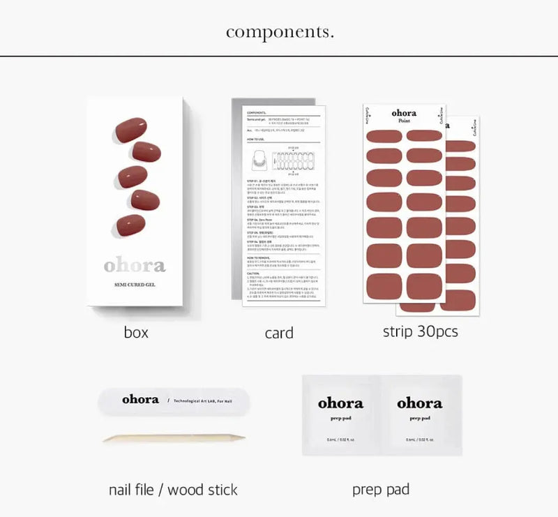 Ohora Semi Cured Gel Nail Strips N Tint Brick