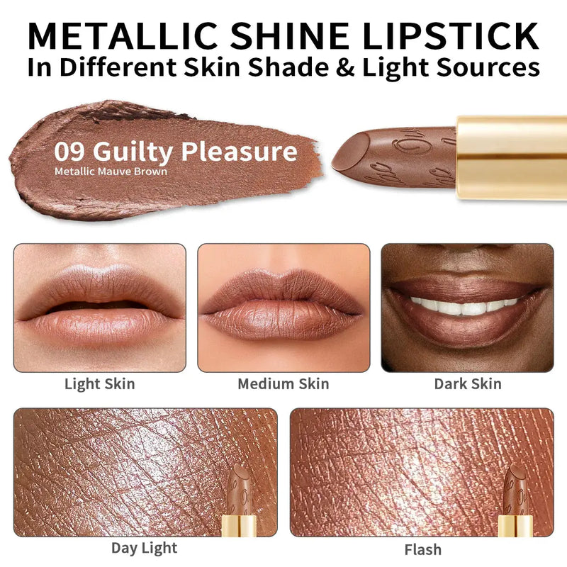 Oulac Metallic Shine Lipstick 09 Guilty Pleasure