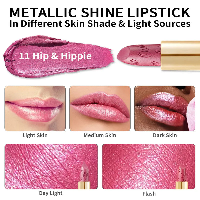 Oulac Metallic Shine Lipstick 11 Hip & Hippie