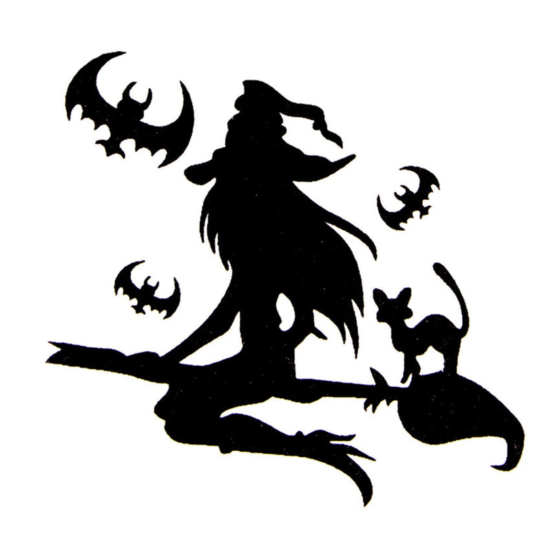 Quicktattoo Glitter Stencil Flying Witch