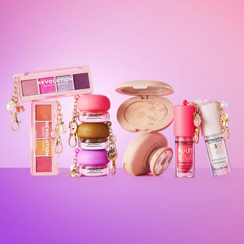 Revolution Pout Bomb Frosted Glaze, holografische shimmer lipgloss met perzikgeur, foto 3 van 4