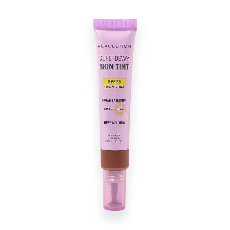Revolution Superdewy SPF30 Skin Tint Deep Neutral, minerale foundation met SPF30