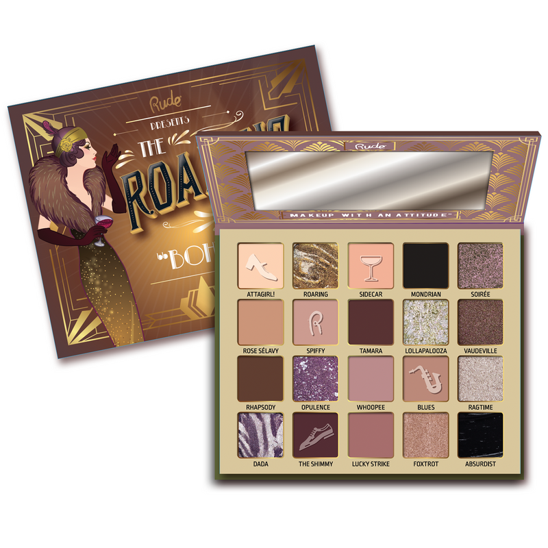 Rude Cosmetics The Roaring 20's Eyeshadow Palette Bohemian, oogschaduwpalette met mauve tinten