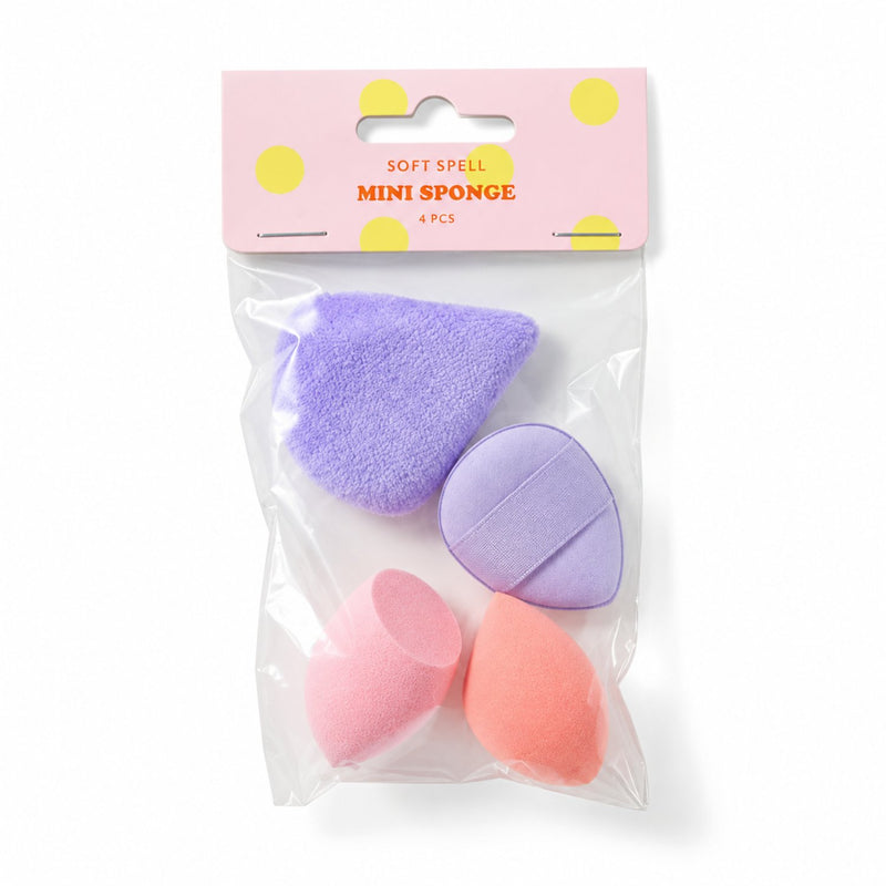 Soft Spell Puff Sponge Set 4 Pieces, set van vier mini make-up sponsjes en puffs